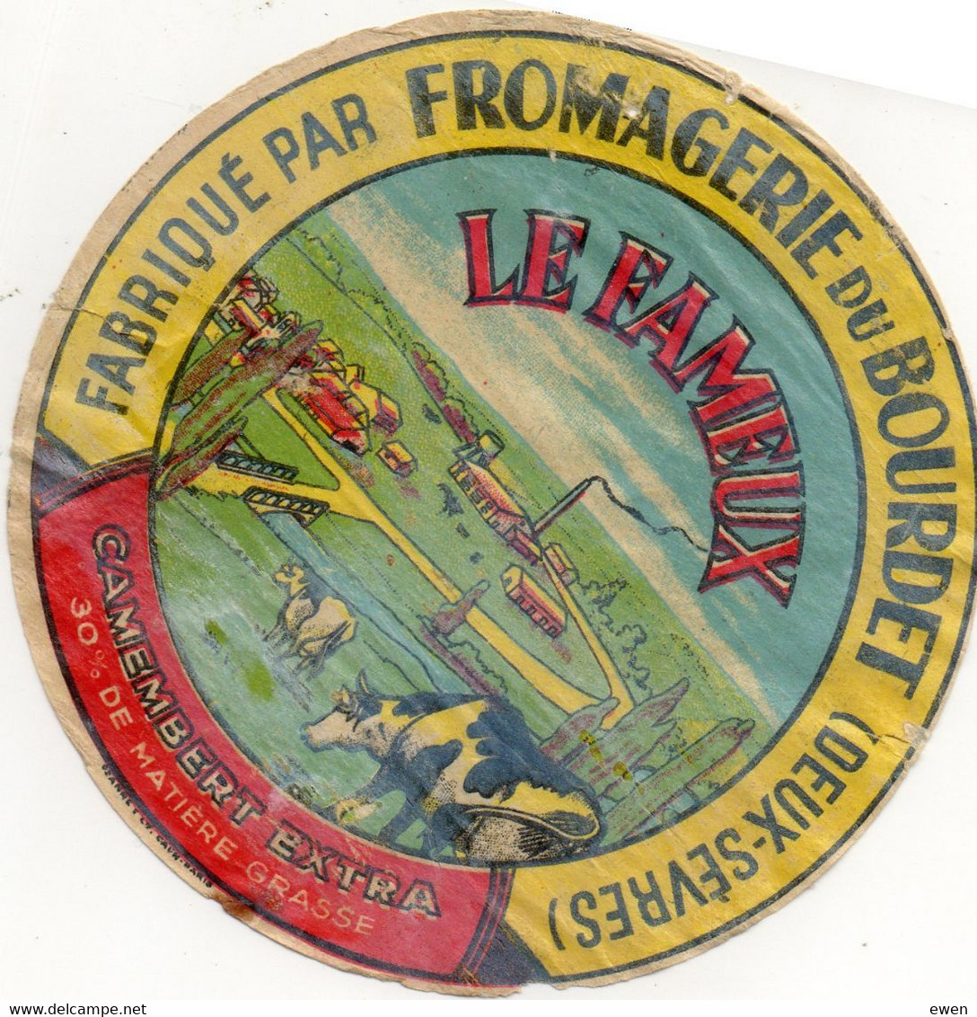 Fromagerie Du Bourdet (Deux-Sèvres). Etiquette Camembert Ancienne Usagée. - Quesos