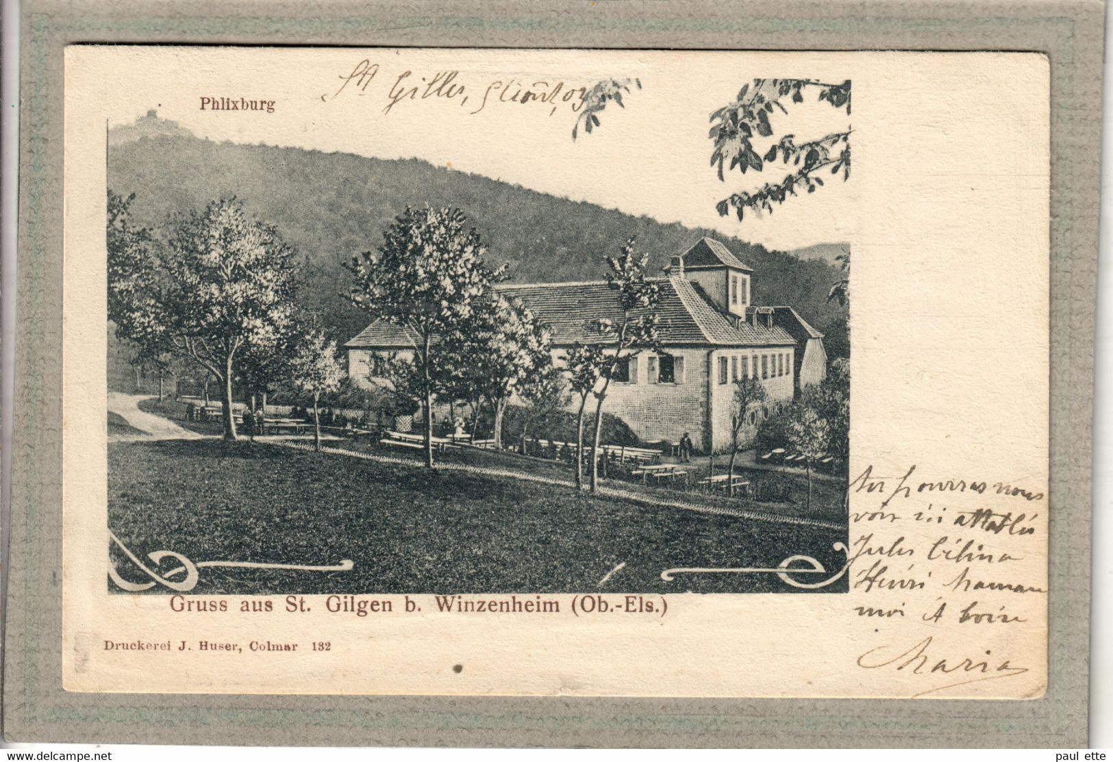 CPA - Environs De WINZENHEIM (68) SAINT-GILGEN (Gilles) - Carte GRUSS De 1903 - Wintzenheim