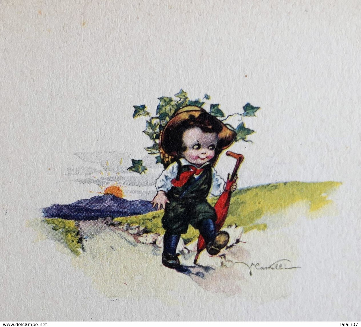 C. P. A. : Castelli : Enfant Marchand Avec Parapluie Rouge, édition Dell'Anna E Gasparini, Milano - Castelli