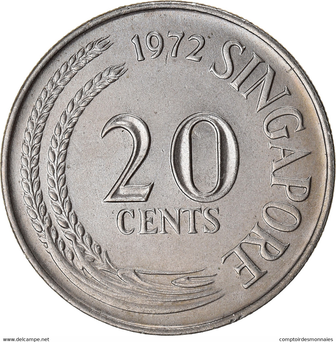 Monnaie, Singapour, 20 Cents, 1972 - Singapour