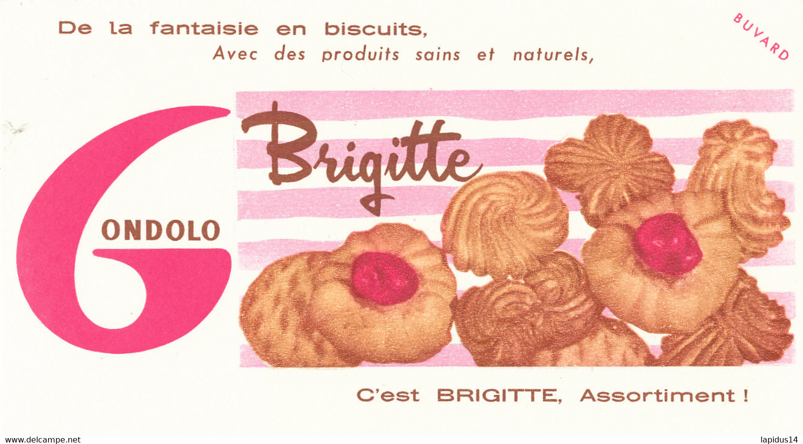 BU 2445 /   BUVARD  BISCUITS  GONDOLO  BRIGITTE    (22,00 Cm X 12,00 Cm) - Cake & Candy