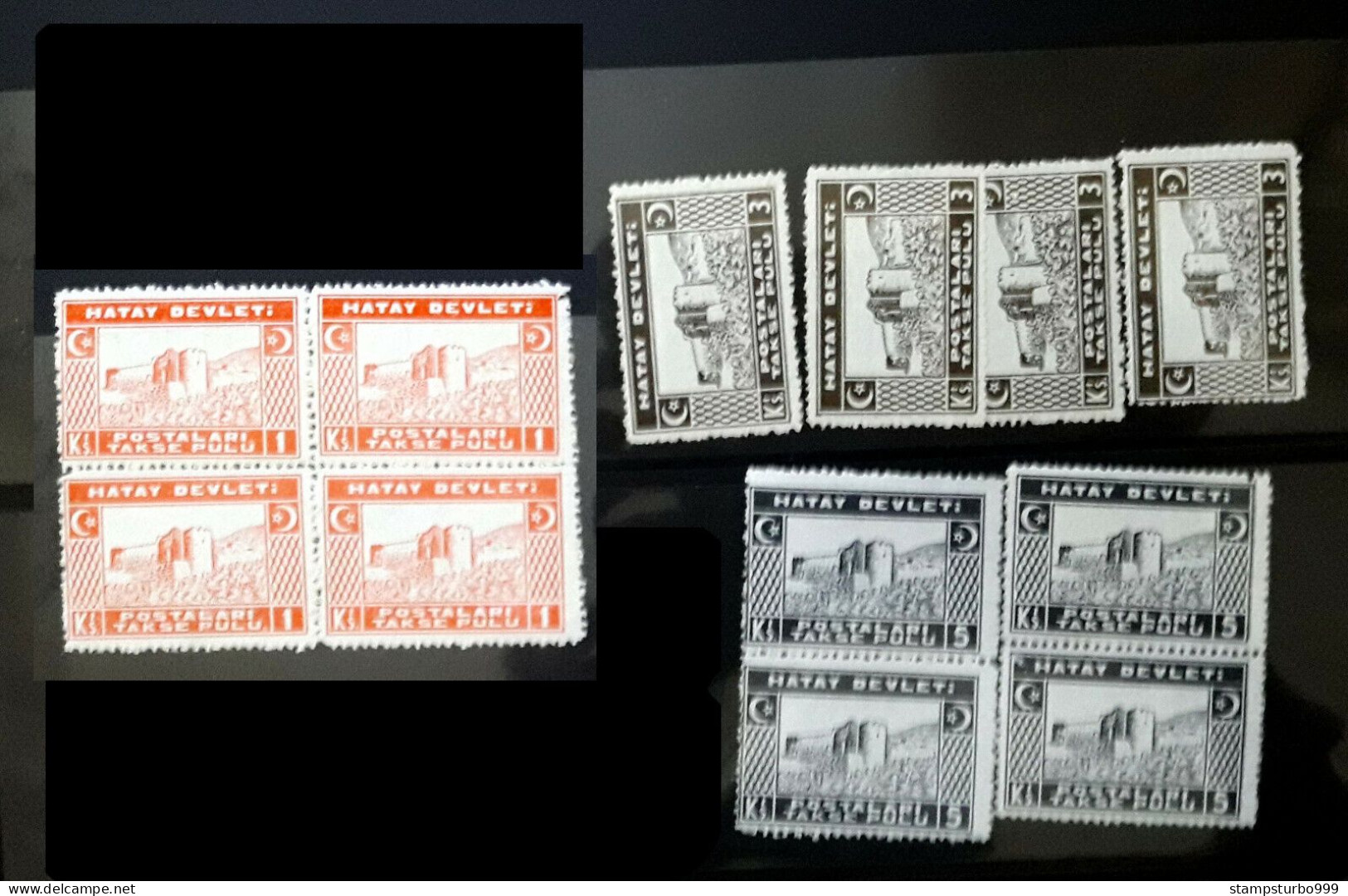 Hatay, Turkey (Alexandretta, Alexandrette,) Complete Sets Bloc 4 (52 Stamps X 4 = 208 St), Hatay Only, (5 Photos) MNH ** - 1934-39 Sandjak Alexandrette & Hatay