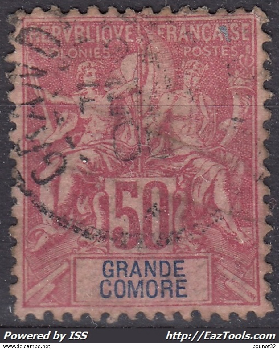 GRANDE COMORE : TYPE GROUPE 50c ROSE N° 11 OBLITERATION LEGERE - Usati