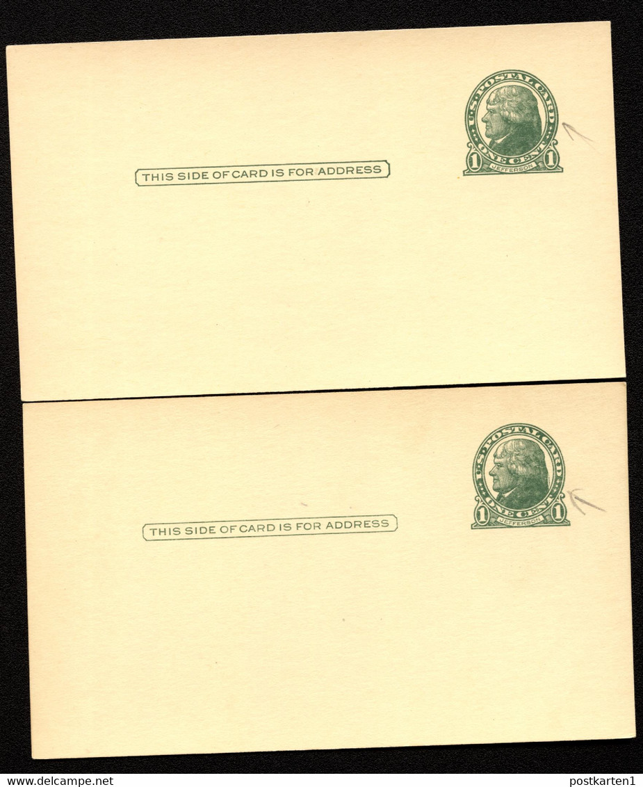 UX27 UPSS S37E 2 Postal Cards PLATE FLAWS INDICIA Mint 1925-52 - 1921-40