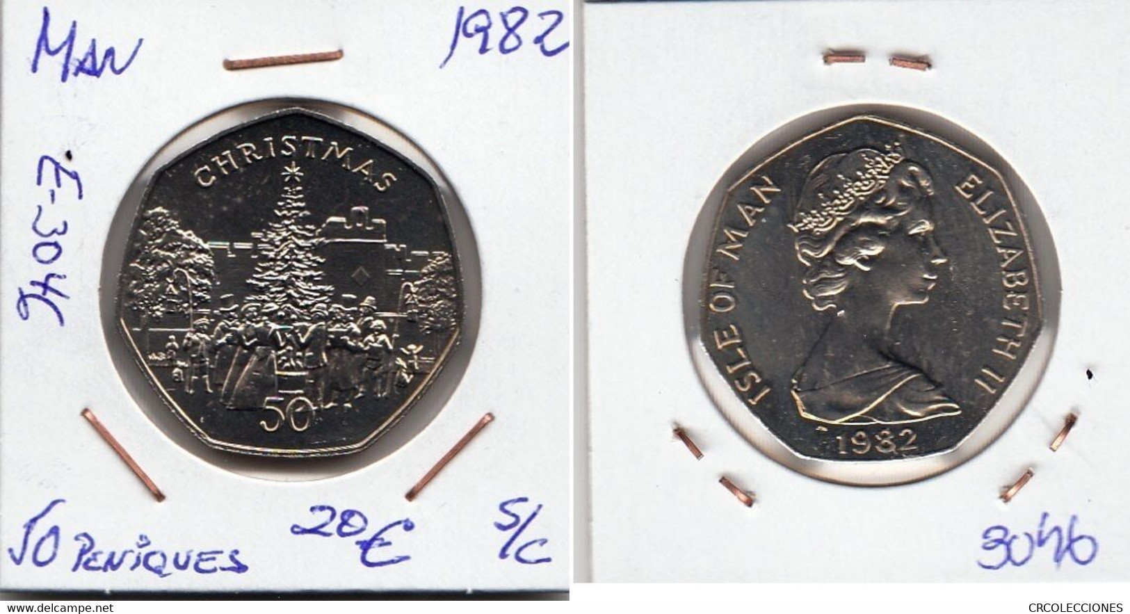 E3046 MONEDA ISLA DE MAN 50 PENIQUES 1982 SIN CIRCULAR 20 - Otros – Oceanía