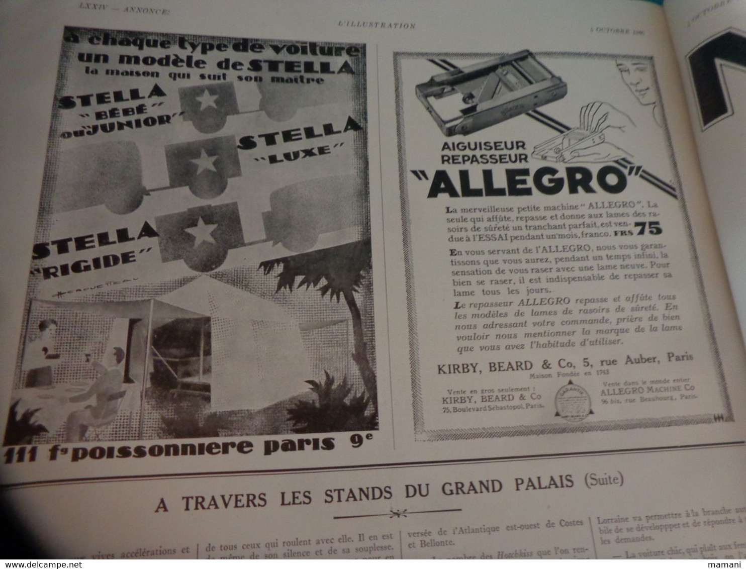 l'automobile  et le tourisme 4 octobre 1930