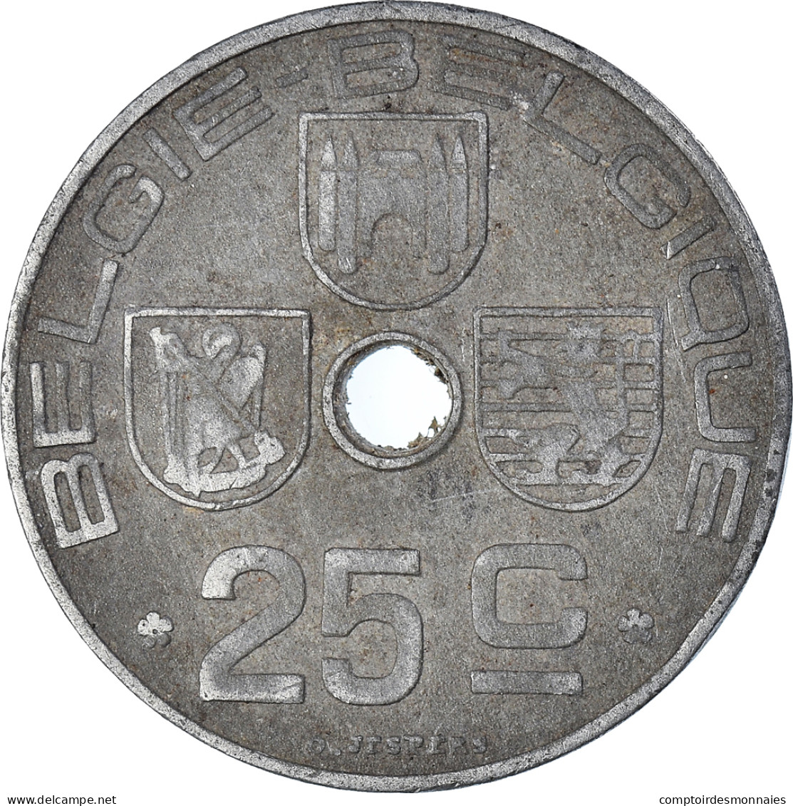 Monnaie, Belgique, 25 Centimes, 1945 - 10 Cents & 25 Cents