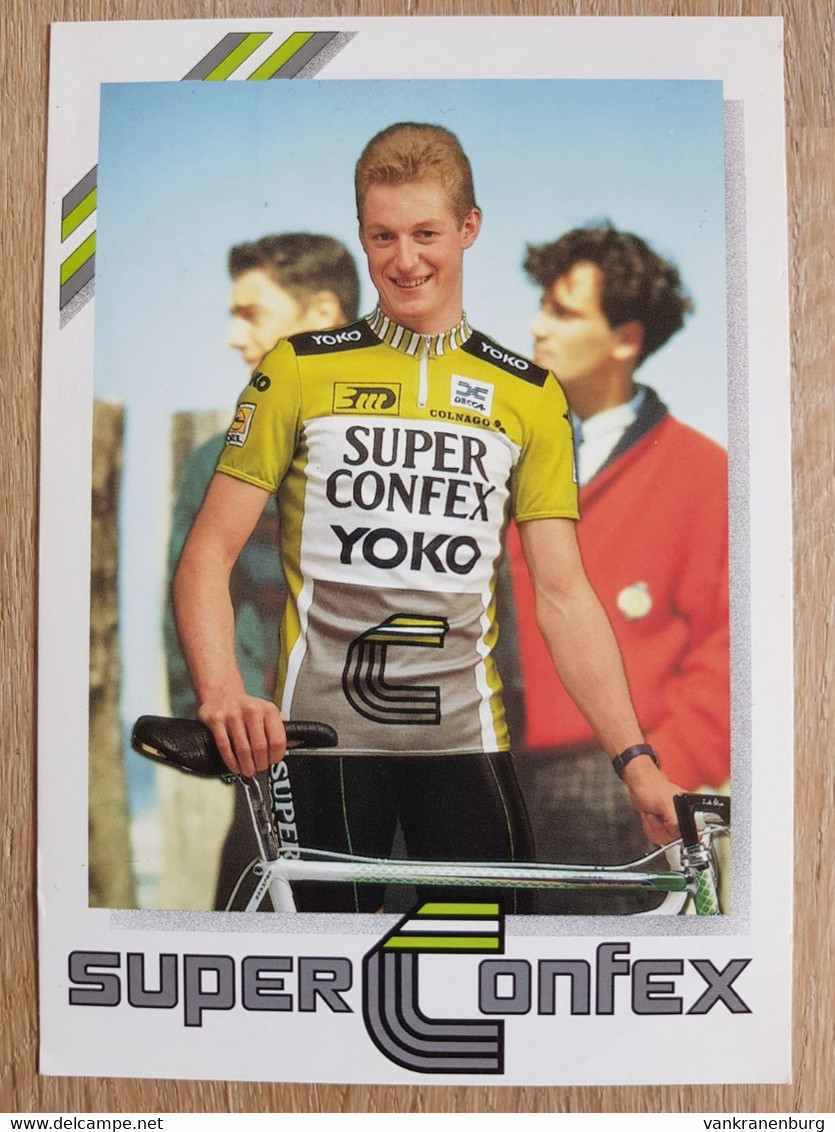 voor mij bestuurder Per ongeluk Wielrennen - Card Gino van Hooydonck - Team Superconfex-Yoko - 1988 -  cycling - cyclisme - ciclismo - wielrennen