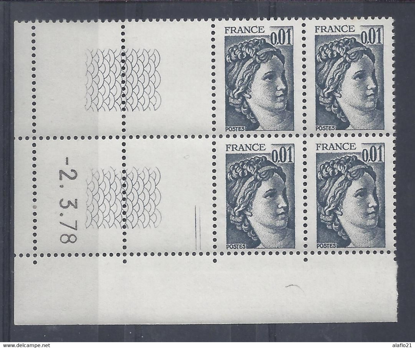 SABINE 1962 - BLOC De 4 COIN DATE - 2/3/78 - 2 Traits - NEUF SANS CHARNIERE - 1970-1979