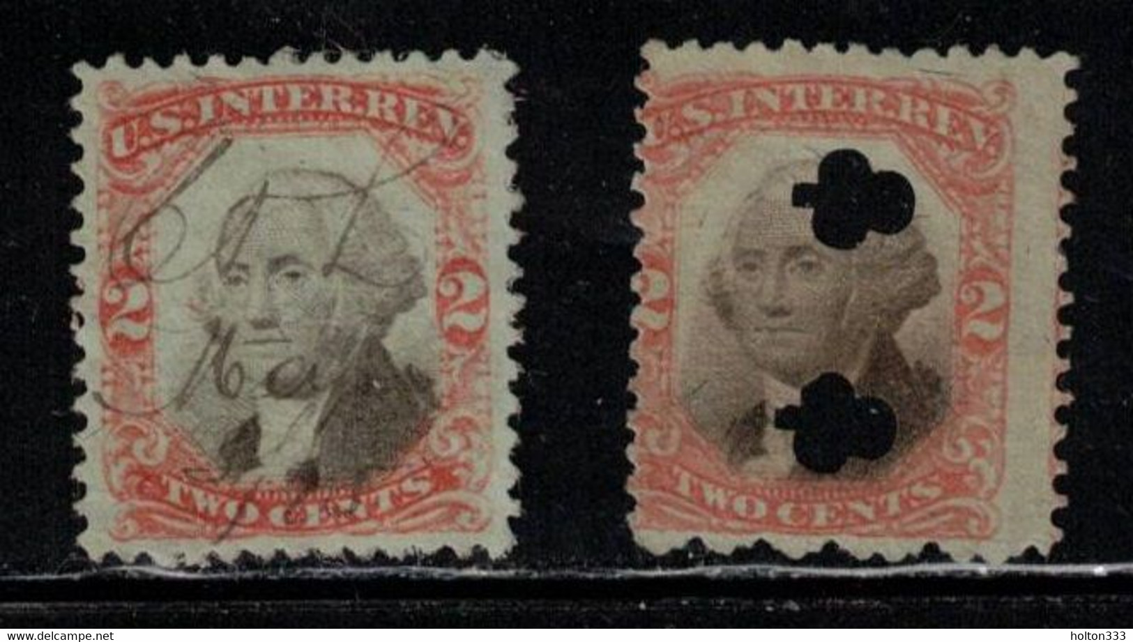 USA Scott # R135 Used - 1 With Interesting Punch Cancel - Revenues