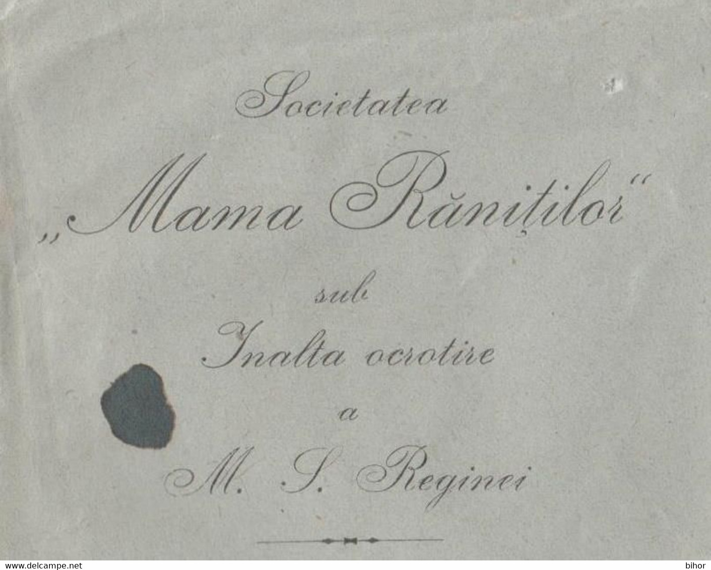 Bucuresti - Societatea „Mama Ranitilor” Sub Inalta Ocrotire A M.S. Regina / Stampila / Cachet - Otros & Sin Clasificación