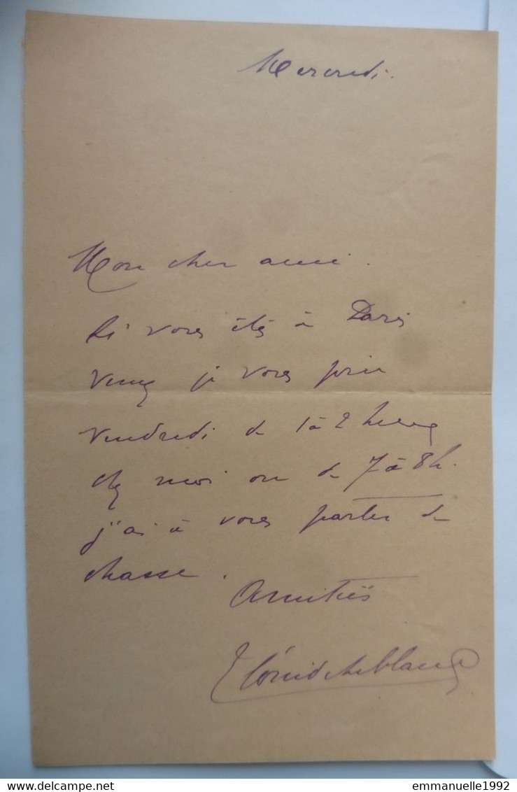 Lettre Autographe Léonide Leblanc Actrice Comédienne Courtisane Second Empire - Schauspieler Und Komiker