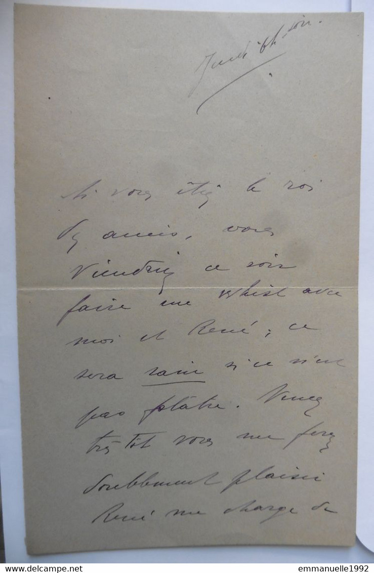 Lettre Autographe Léonide Leblanc Actrice Comédienne Courtisane Second Empire - Acteurs & Comédiens