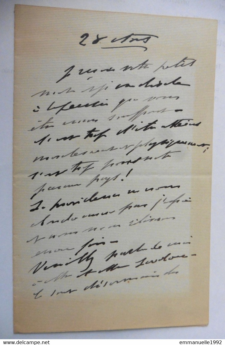 Lettre Autographe De La Princesse Mathilde Bonaparte Cousine De L'empereur Napoléon III - Second Empire - Koninklijke Families