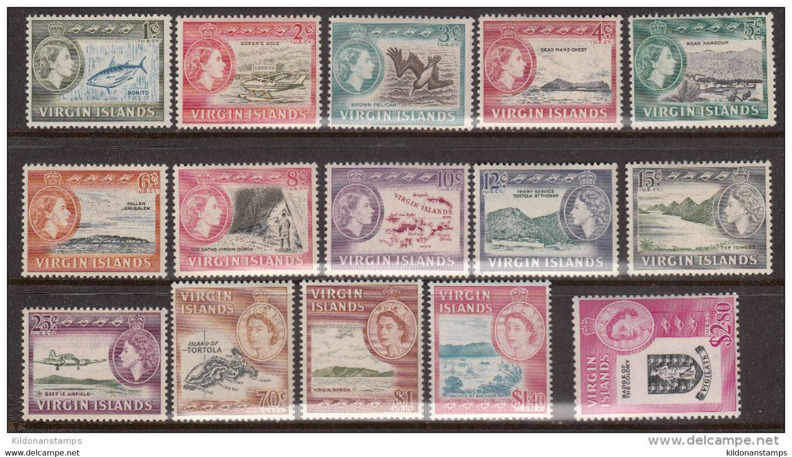 British Virgin Islands 1964 Full Set, Mint Mounted, Sc# 144-157, SG 178-192 - Britse Maagdeneilanden