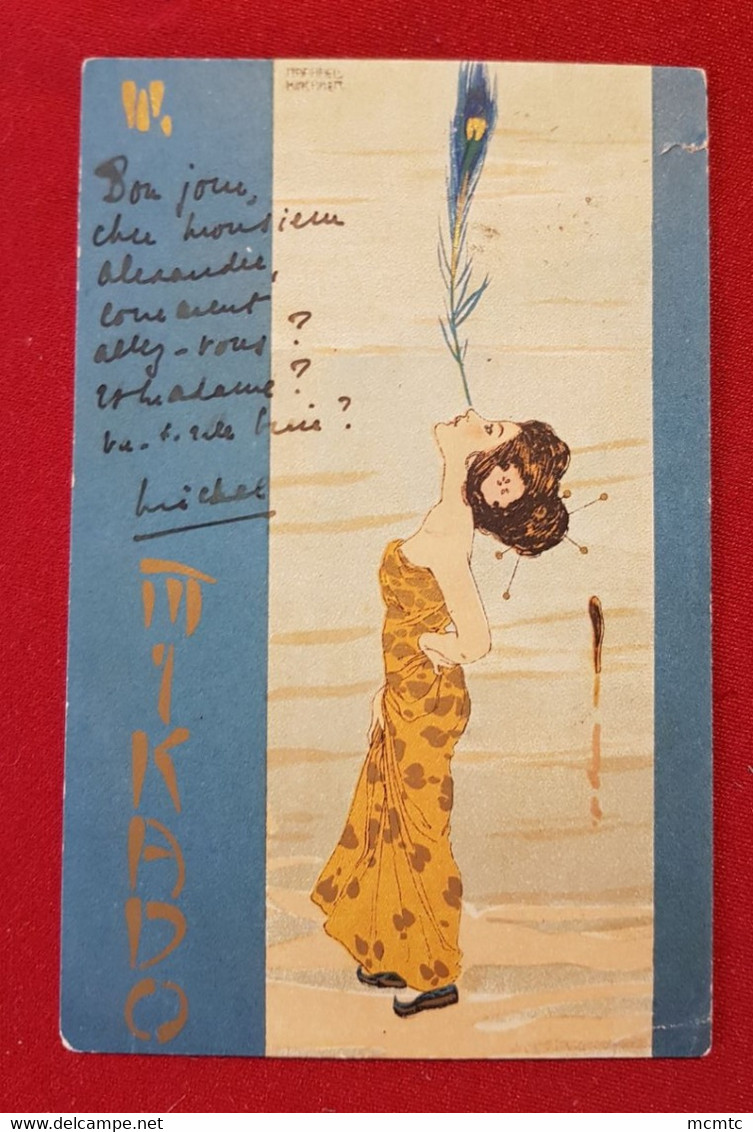 CPA Abîmée, Déchirée - Illustrateurs Raphael Kirchner - Mikado - (Femme Japonaise )(voir Cachet Poste Au Verso) - Kirchner, Raphael