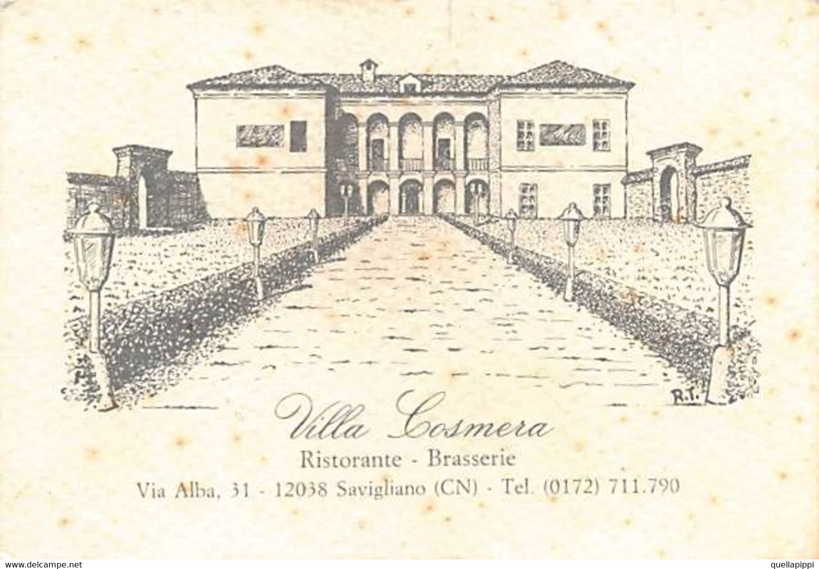 013953 "(CN) SAVIGLIANO - VILLA COSMERA - RISTORANTE - BRASSERIE" VEDUTA, II QUARTO XX SECOLO. PUBBL. - Pubblicitari