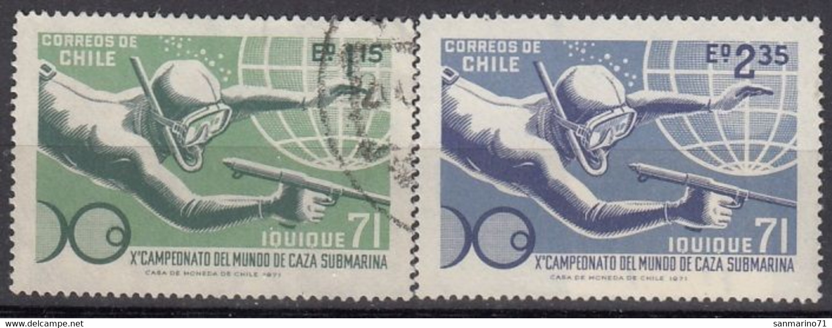 CHILE 756-757,used - Plongée