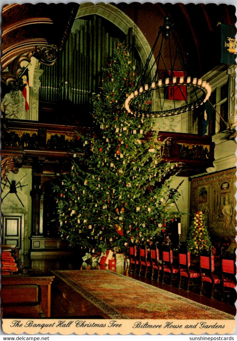 North Carolina Asheville Biltmore House Banquet Hall With Christmas Tree 1985 - Asheville