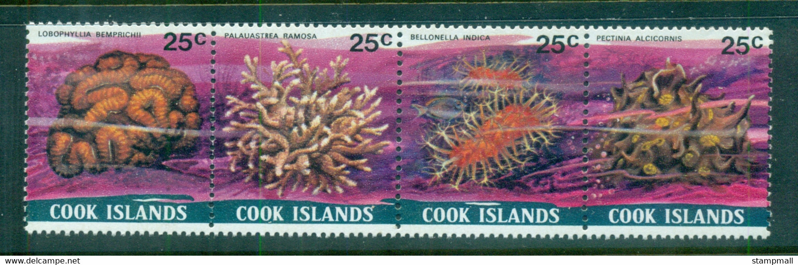 Cook Is 1980-82 Marine Life Corals Str4 25c MLH - Cook