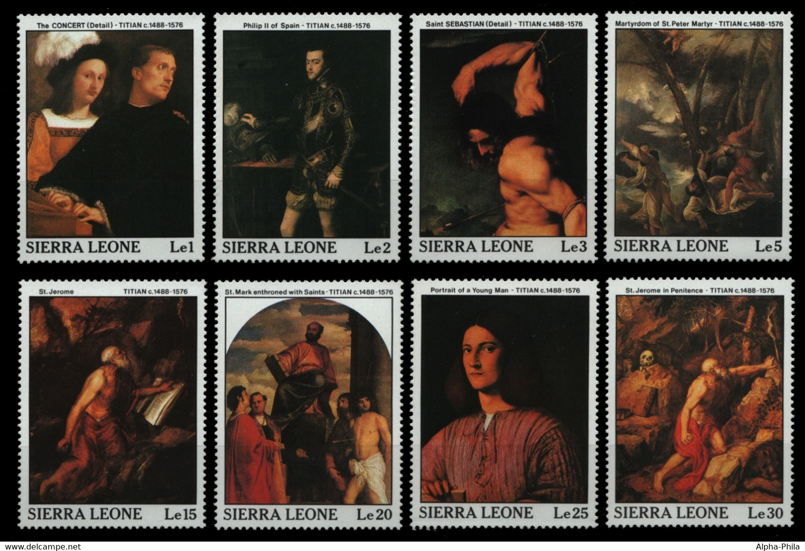 Sierra Leone 1988 - Mi-Nr. 1112-1119 ** - MNH - Gemälde - Tizian - Sierra Leona (1961-...)