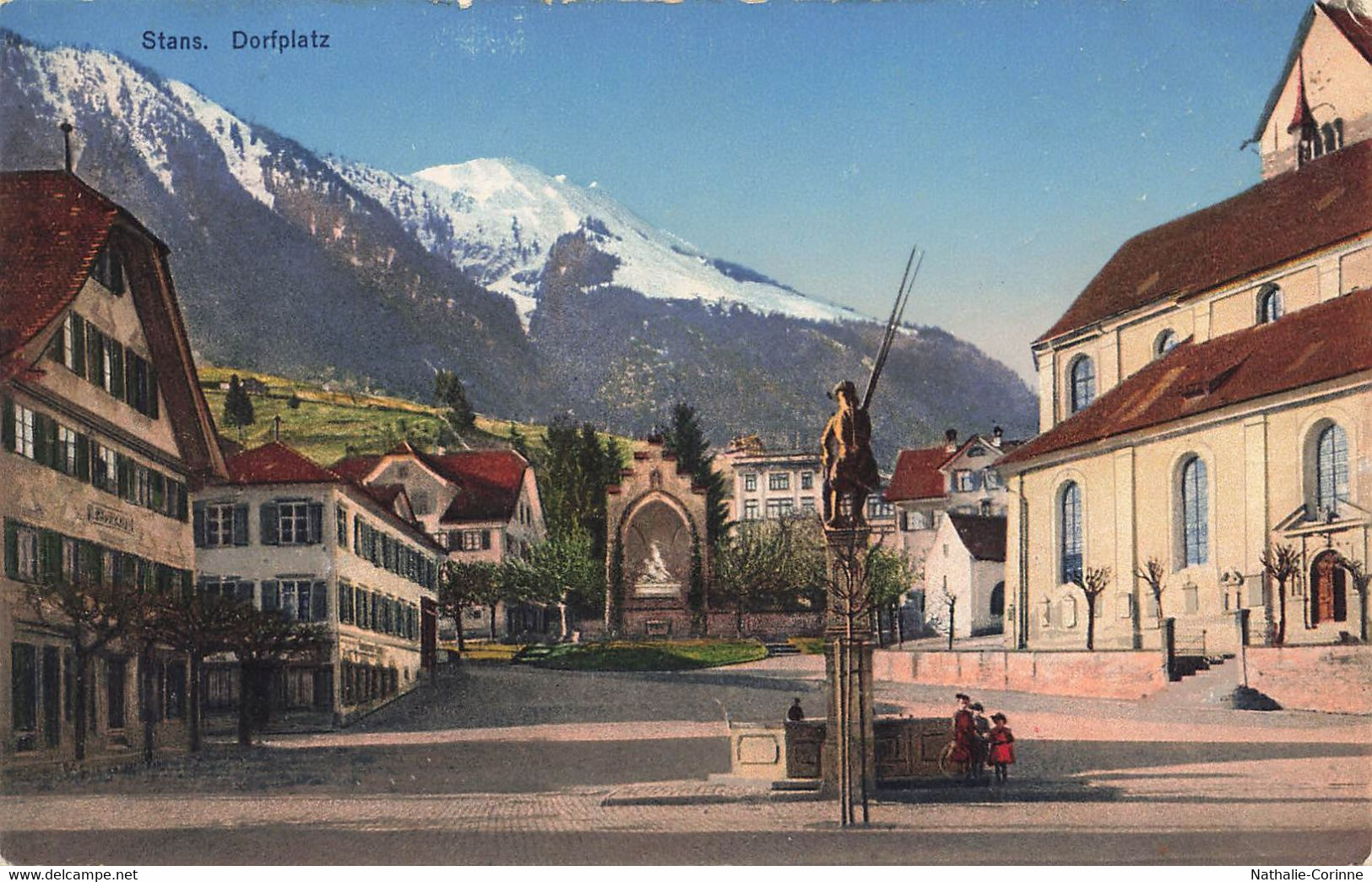 Stans Dorfplatz - La Place Du Village - Timbre Projuventute 1929 - Stans