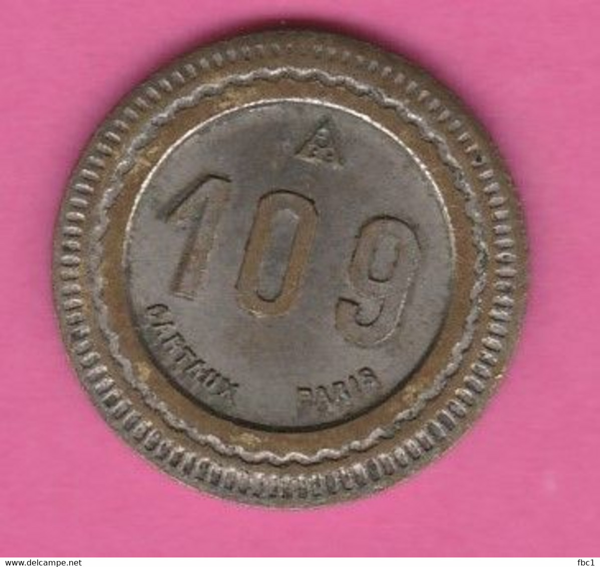 Jeton De Jeu - Roulette Serpent - Cartaux Paris - 10 Centimes - Casino