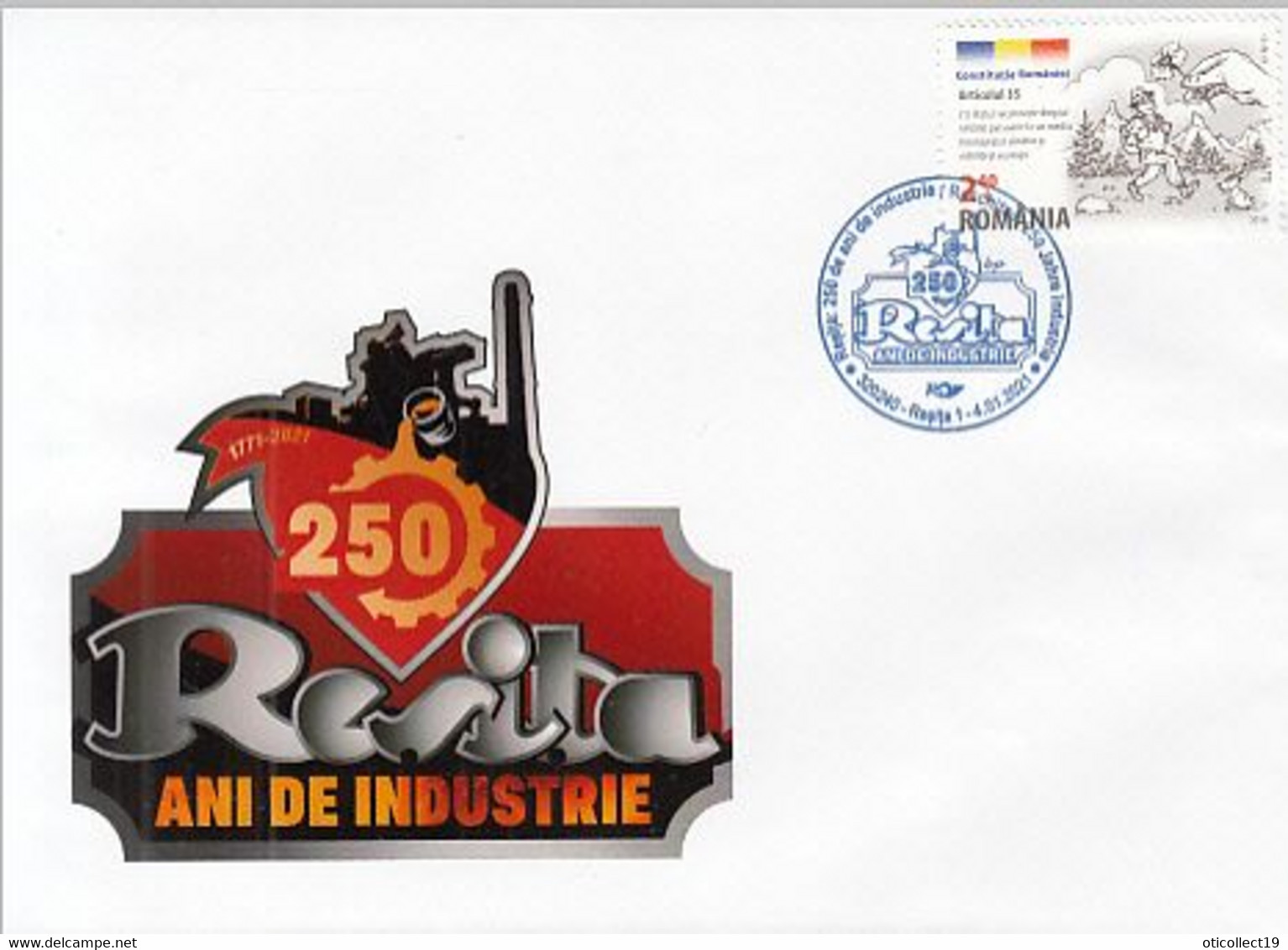 RESITA INDUSTRIAL TOWN ANNIVERSARY, SPECIAL COVER, 2021, ROMANIA - Brieven En Documenten