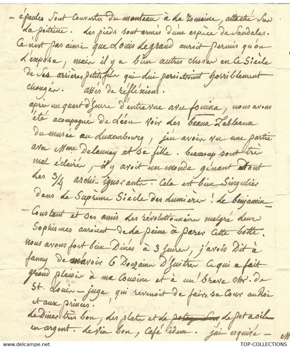 RESTAURATION 1815 -1830 1822 De Paris LETTRE De Son Mari à  Mme La Baronne Lecharron à Montfort L’Amaury Sein Et Oise - Historische Documenten