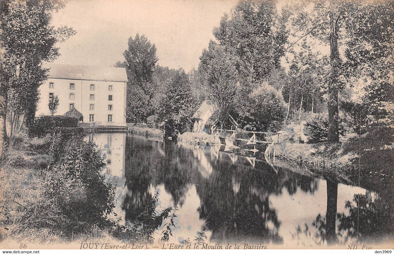 JOUY (Eure-et-Loir) - L'Eure Et Le Moulin De La Bussière - Cachet Cie Générale D'Assurance Apéritrice, Charles Jouas - Jouy