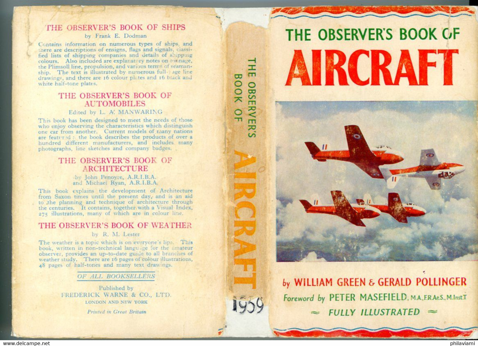 Observer's Book Of Aircraft 1959 William Green Illustrated 148 Aircrafts Avions Flugzeuge - Verkehr