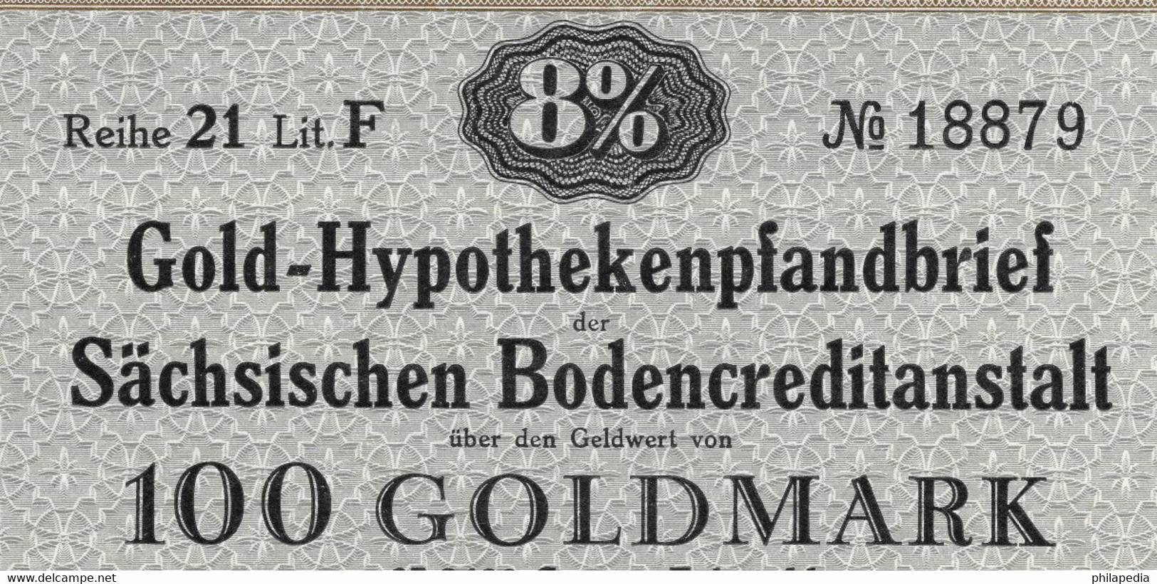 Allemagne Obligation Hypothécaire Or Fin 35.842 Gr 100 Mark Or Bond Fine Gold Feingold Bono Oro Fino 1936 100 Goldmark - 1000 Reichsmark