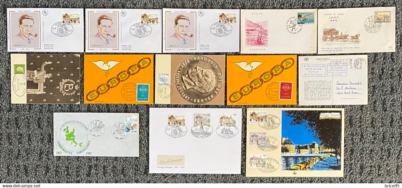 ⭐ Belgique - Premier Jour - Carte Maximum - Lot De 14 FDC - Thématique Divers ⭐ - Non Classés