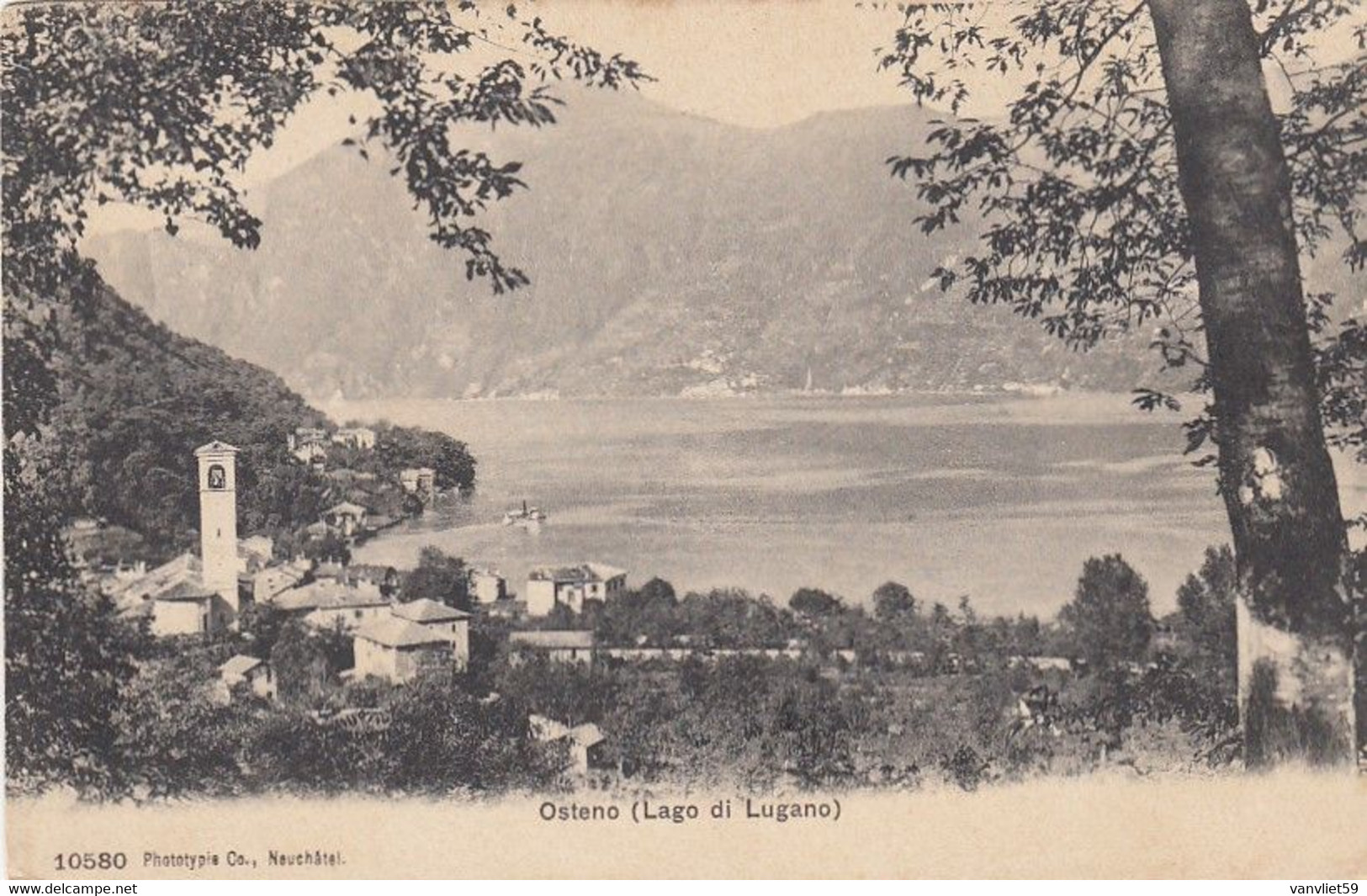 ZWITZERLAND-SCHWEIZ-SUISSE-SVIZZERA.-TICINO-OSTENO-LAGO DI LUGANO-CARTOLINA  NON VIAGGIATA -ANNO 1908-1915 - Lugano