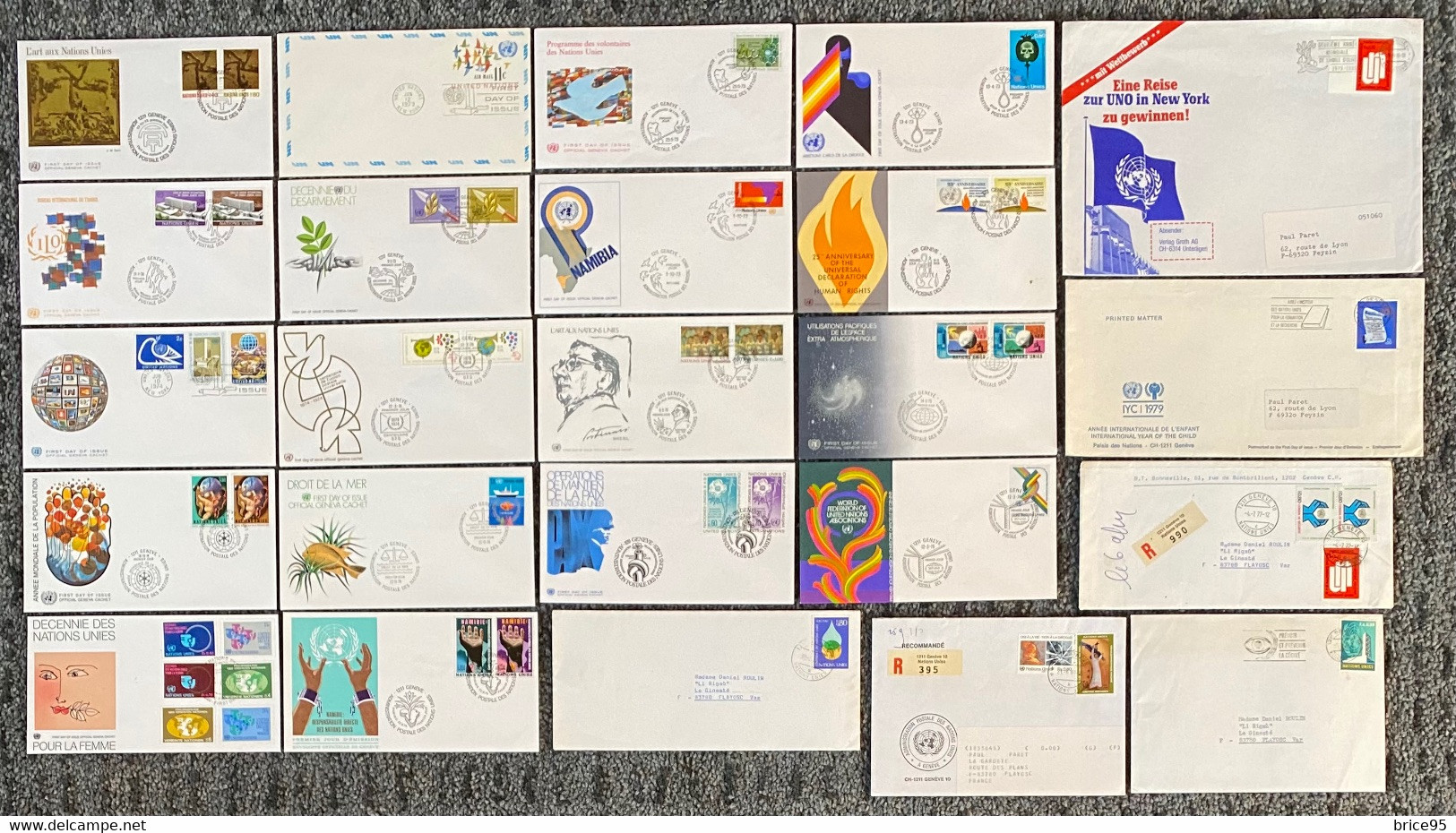 ⭐ Nations Unies - Premier Jour - Lot De 24 FDC - Thématique Divers ⭐ - Collections, Lots & Séries