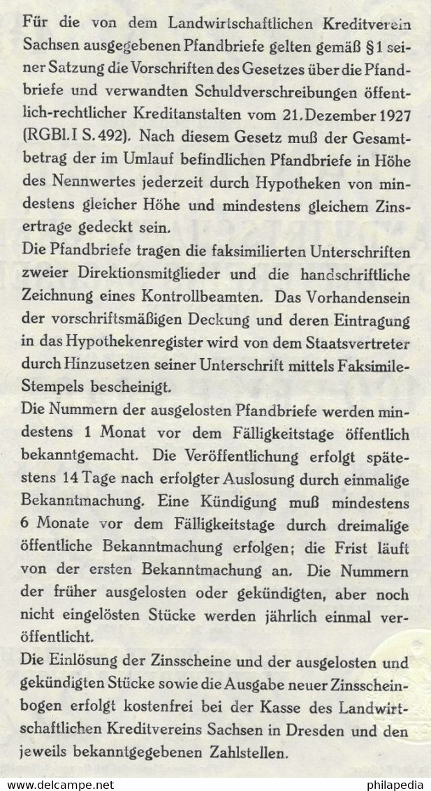 Allemagne Lettre de Crédit Régime Nazi Credit Letter Agricultural Saxony Kreditbrief Carta Credito 1938 100 Reichsmark