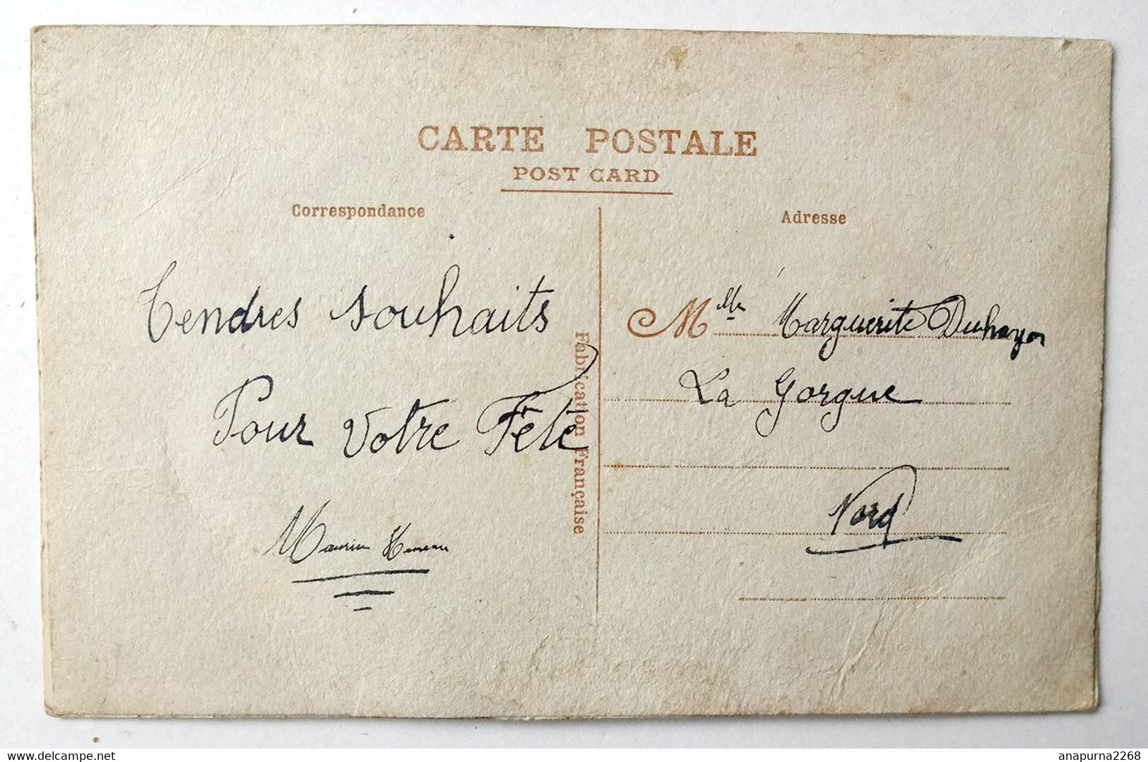 C P. FANTAISIE...BRODEE...CONTENANT UNE CARTE DE BONNE FETE - Embroidered