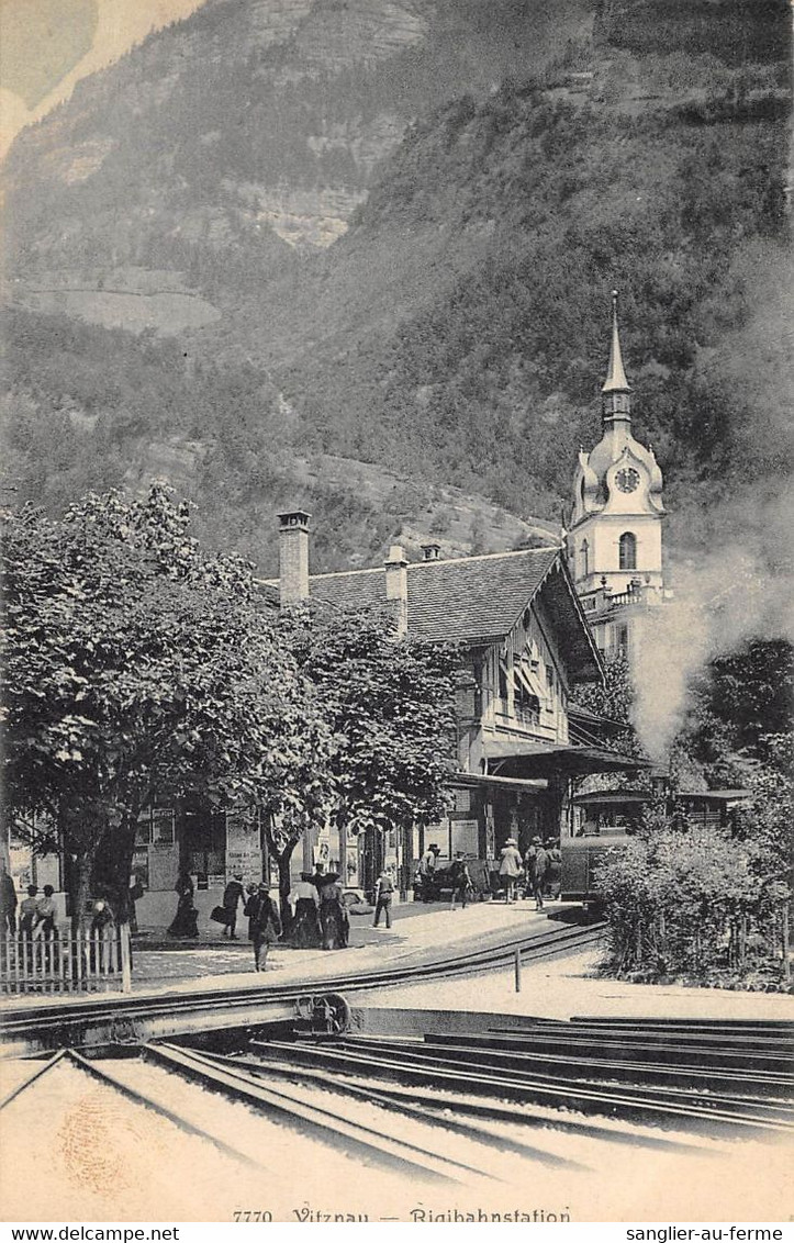 CPA SUISSE VITZNAU RIGIBAHNSTATION - Vitznau