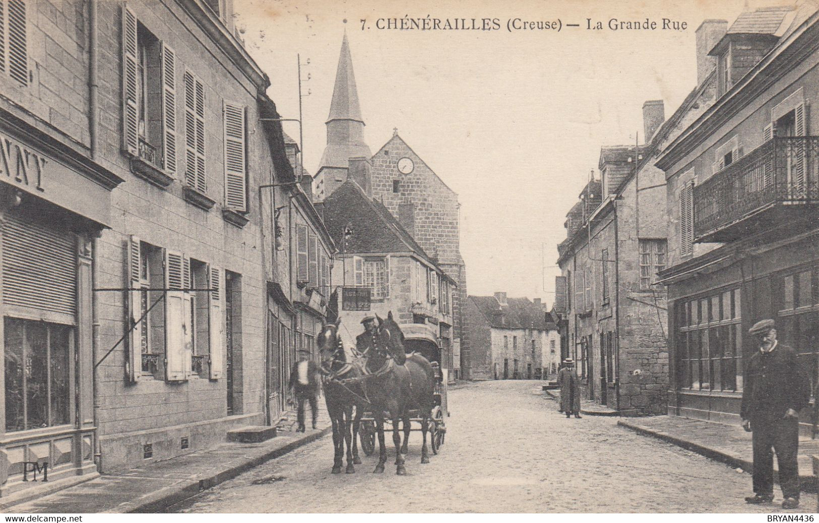 23 - CHENERAILLES - CREUSE - LA GRANDE RUE - ANIMEE - VOIR DEUX SCANS - Chenerailles