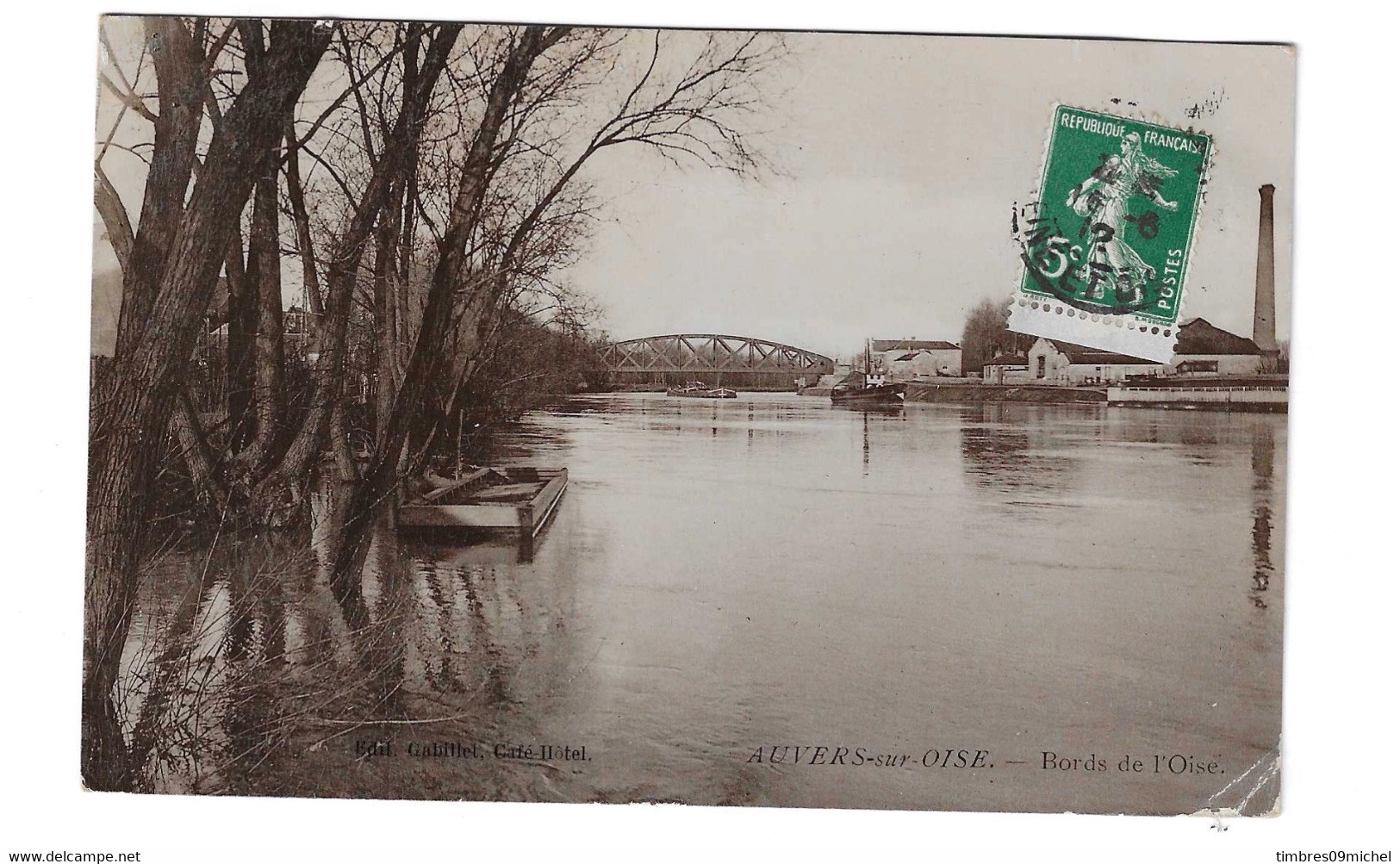 CPA Auvers Sur Oise Bord De L'oise Dans L'état Un Pli - Auvers Sur Oise