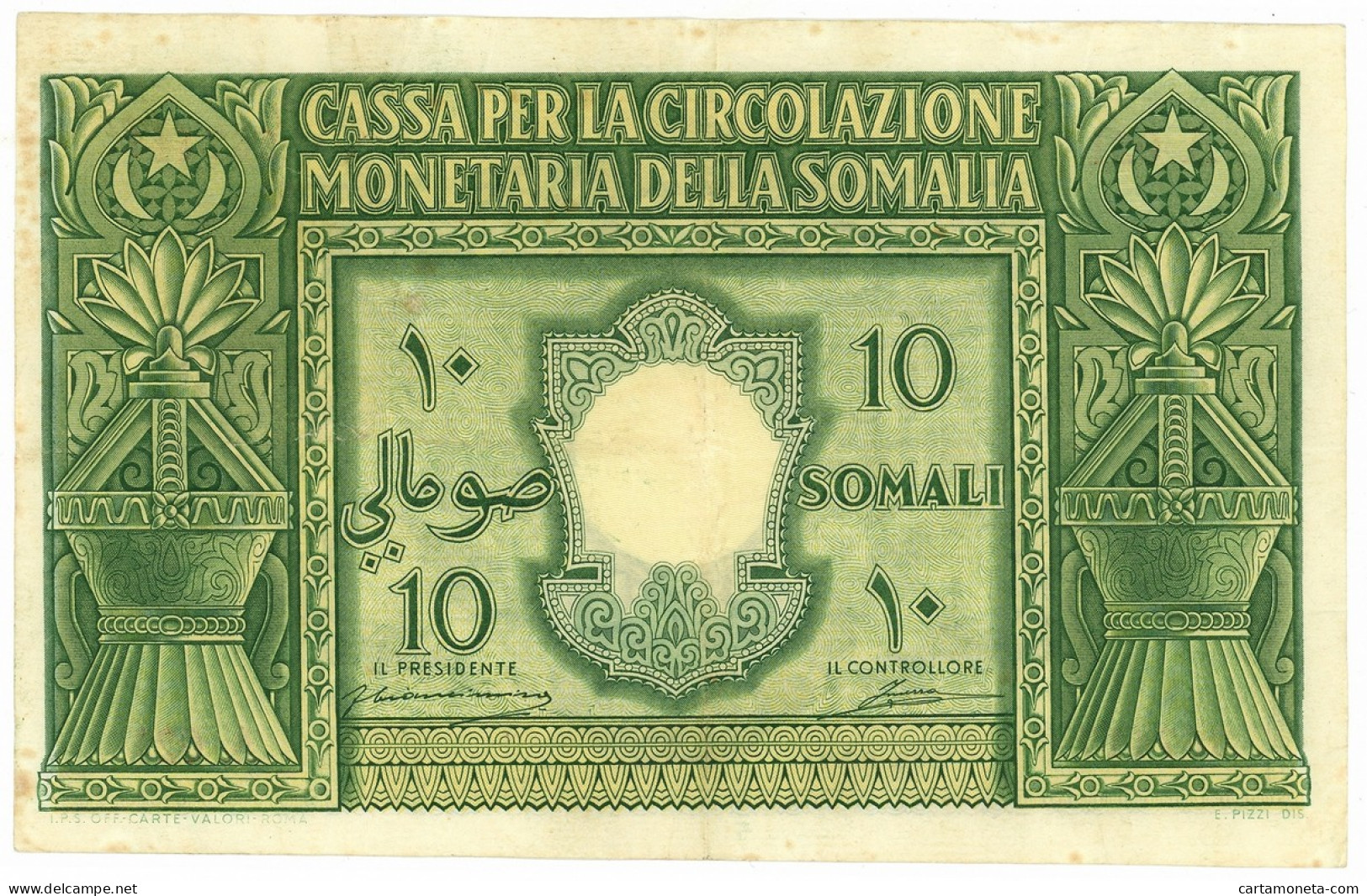 10 SOMALI CASSA PER LA CIRCOLAZIONE MONETARIA SOMALIA AFIS 1950 BB/BB+ - Somaliland