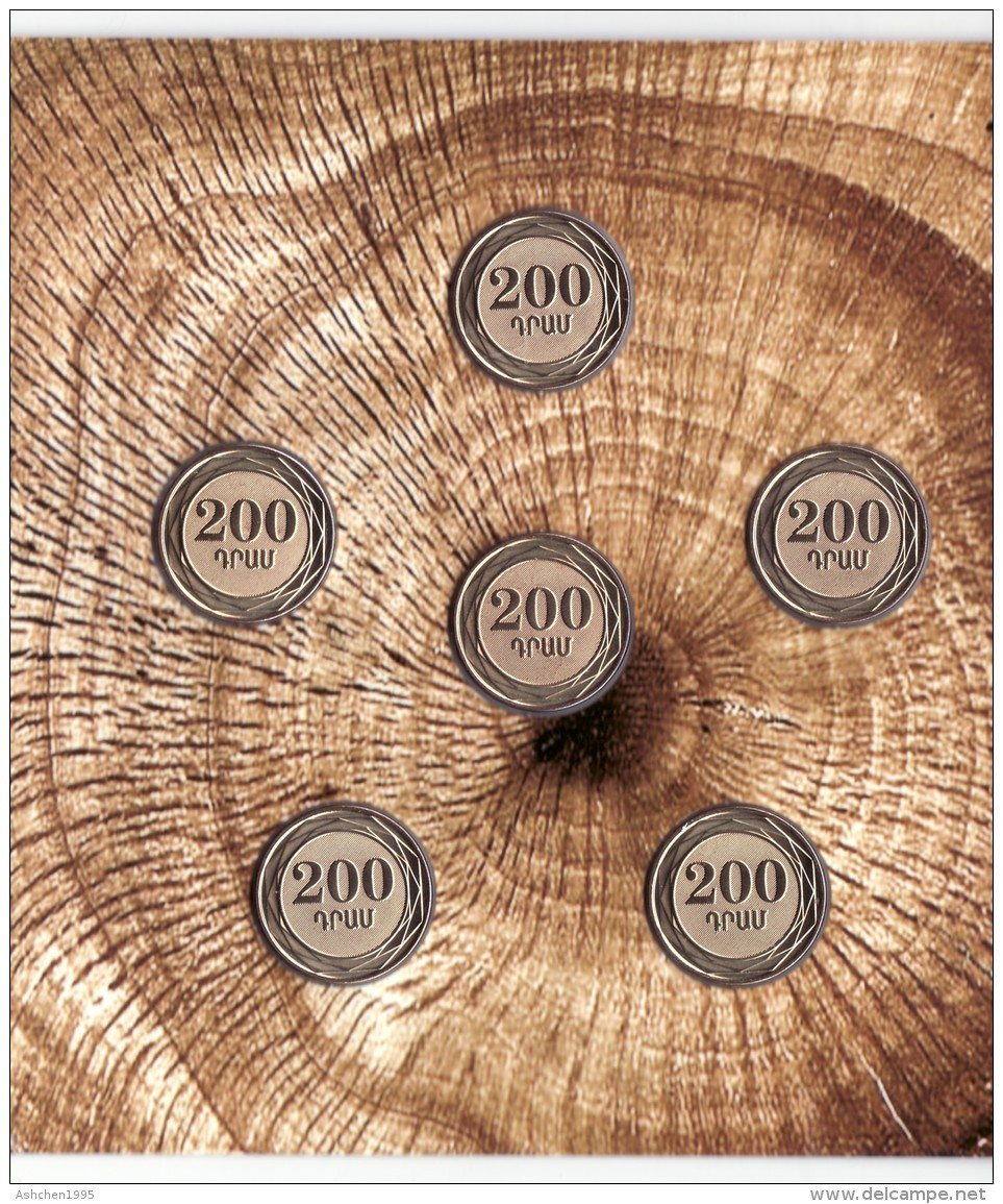 Armenia 2014, Wild Trees, Commemorative 200 Dram Coins, Booklet Cornet UNC - Armenia