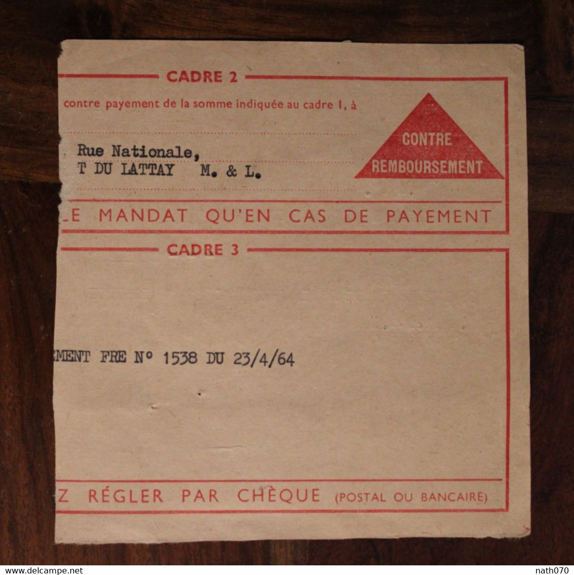 1964 Nantes St Saint Lambert Du Lattay Maine Et Loire Cover Contre Remboursement Nachname Recommandé Registered - Cartas & Documentos