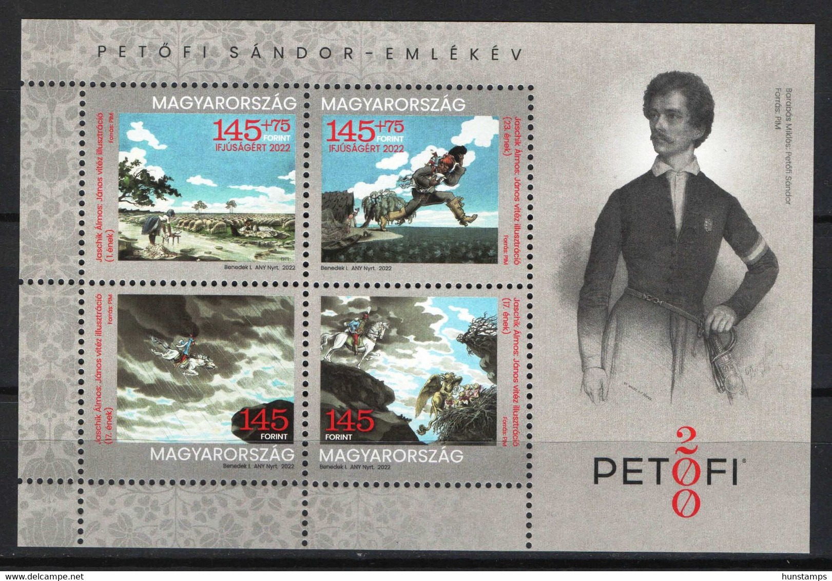 Hungary 2022. Famous Peoples - Sandor Petofi Memorial Year Sheet, MNH (**) - Unused Stamps