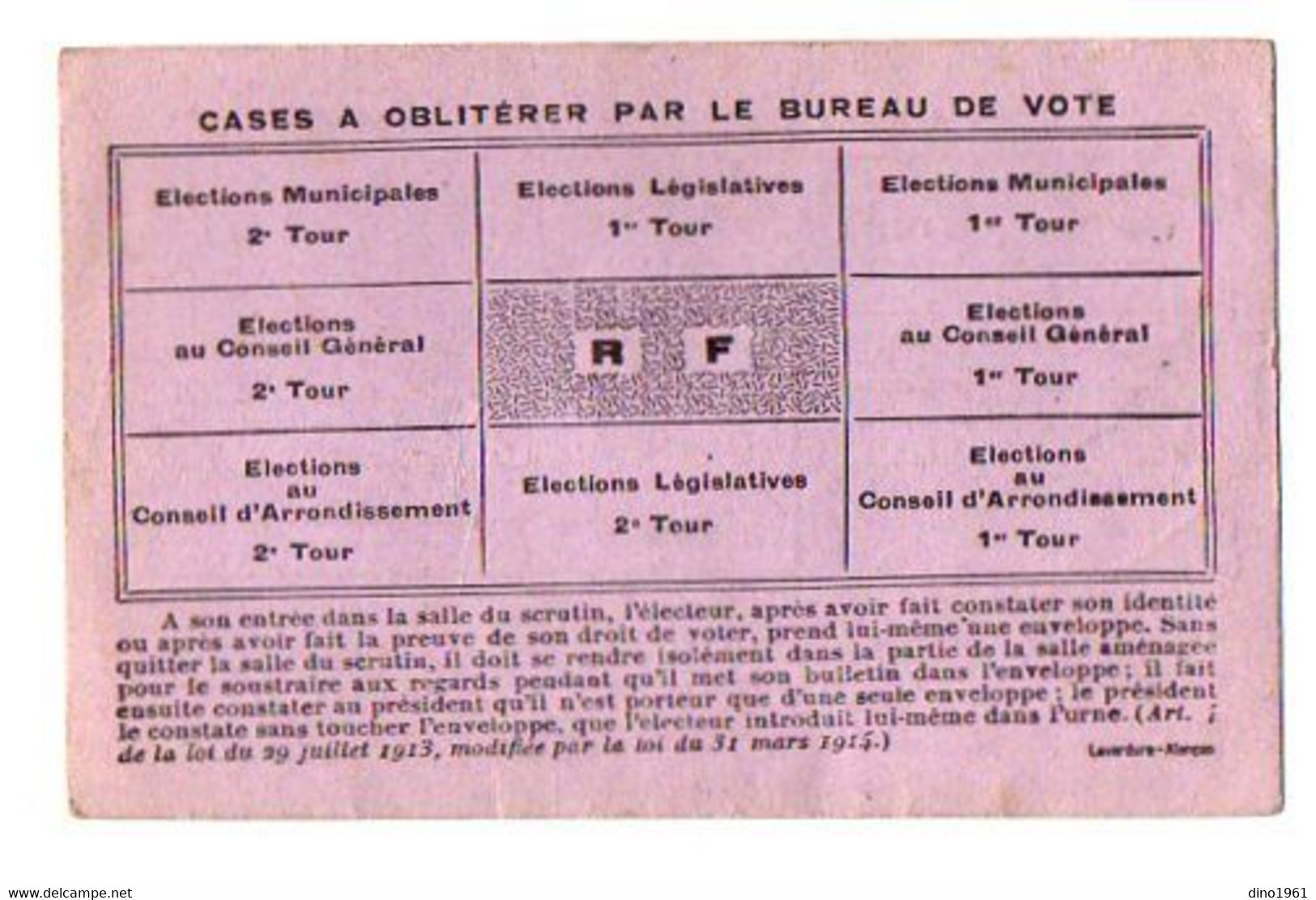 VP19.498 - LA FERTE - MACE 1946 - Carte D'Electeur - Mr Albert ARNOULT Jardinier - Andere & Zonder Classificatie