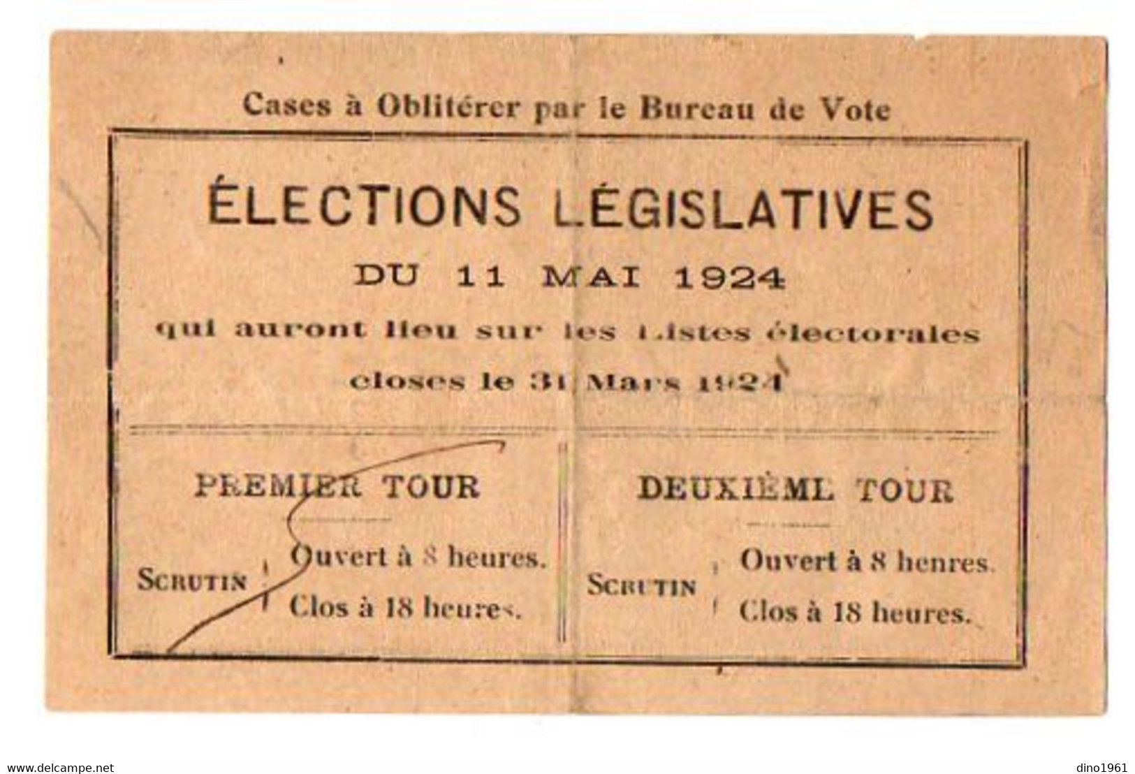 VP19.504 -  CASTEX - D' ARMAGNAC 1924  - Carte D'Electeur - Mr Pierre BARRERE Charron - Autres & Non Classés