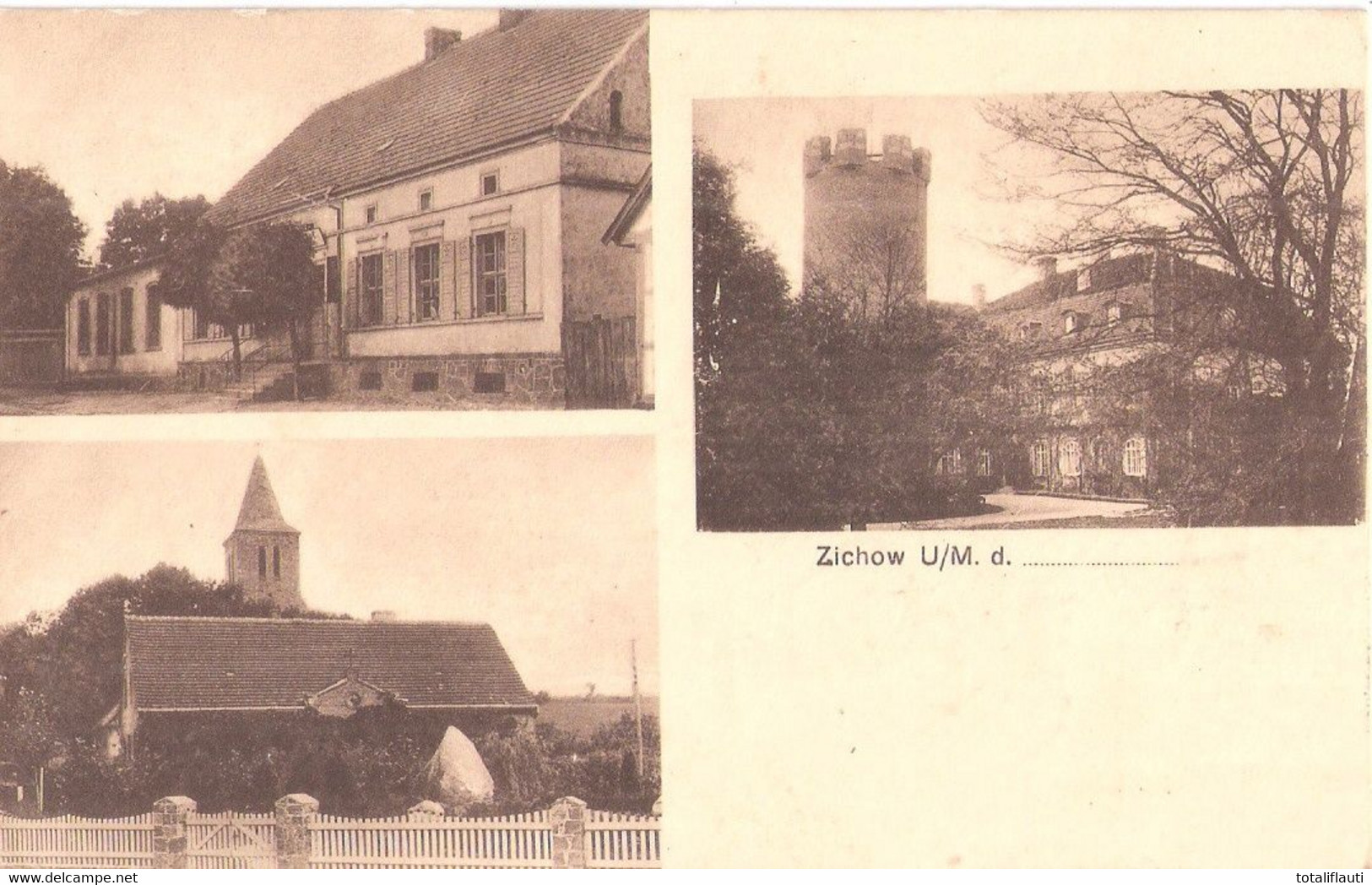 ZICHOW Uckermark Schloß Burg Kirche Amt Gramzow 30.9.1928 TOP-Erhaltung Gelaufen - Gramzow