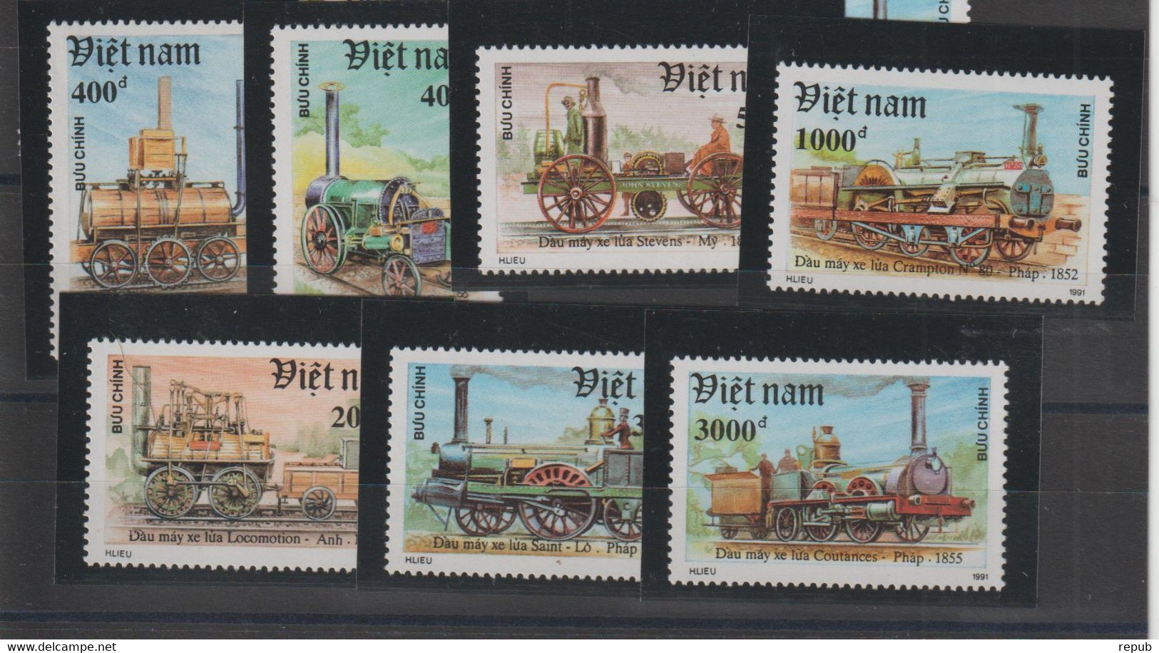 Viet-Nam 1991 Trains 1209-15, 7 Val ** MNH - Viêt-Nam