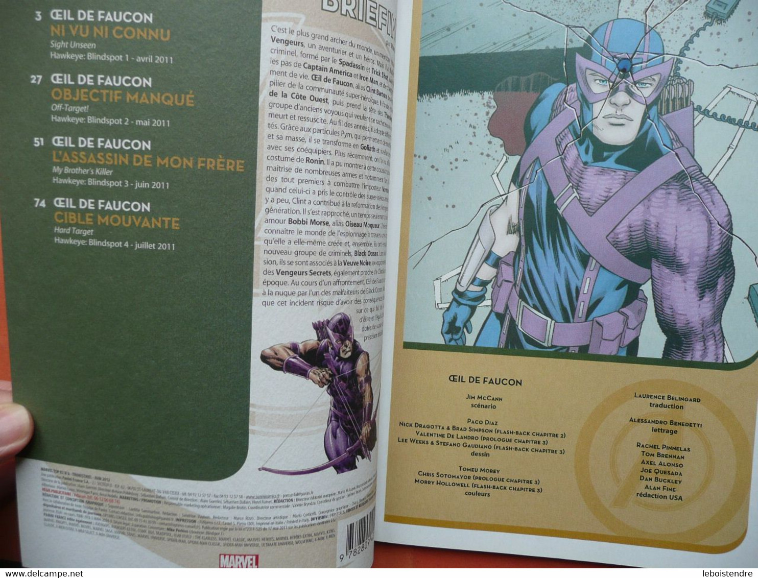 MARVEL TOP N 6 JUIN 2012 OEIL DE FAUCON HAWKEYE BLINDSPOT  MARVEL PANINI COMICS TRES BON ETAT - Marvel France