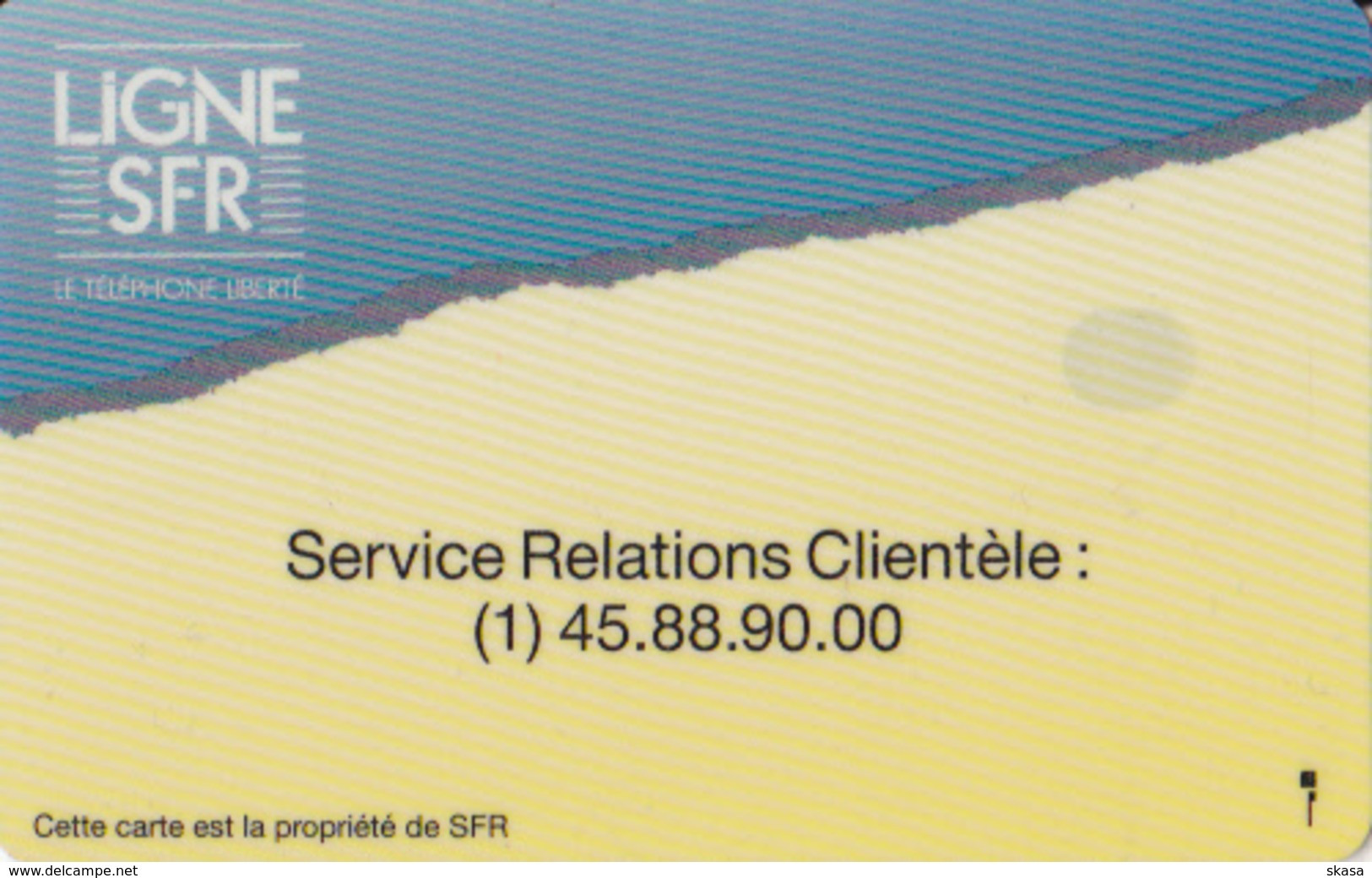 Carte GSM Ligne SFR, Logo Moreno Au Verso - Autres & Non Classés